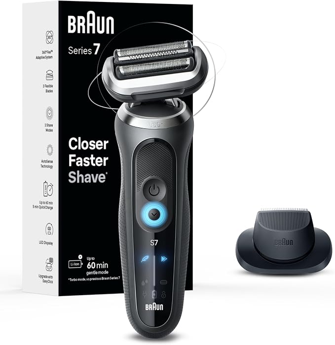 Braun Electric Shaver for Men, Series 7 7120s, Wet & Dry Shave, Turbo & Gentle by Braun