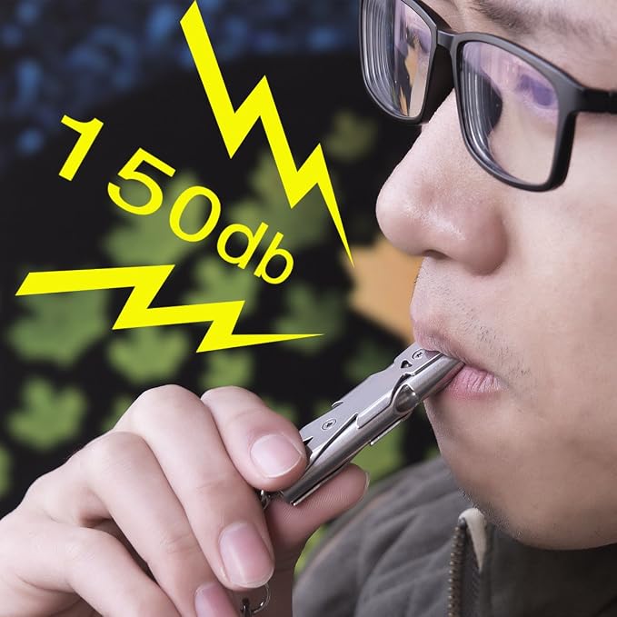 Whistle Emergency Whistles Keychain Rape Whistle Stainless Steel High Decibel - Image 7