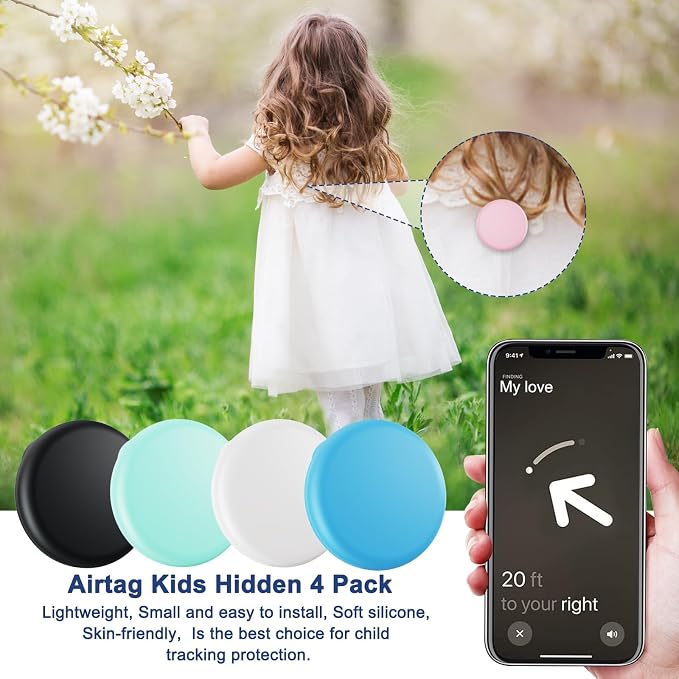 Compatible for Air Tags-4 Pack Apple Kids Hidden, for Kid - Image 3