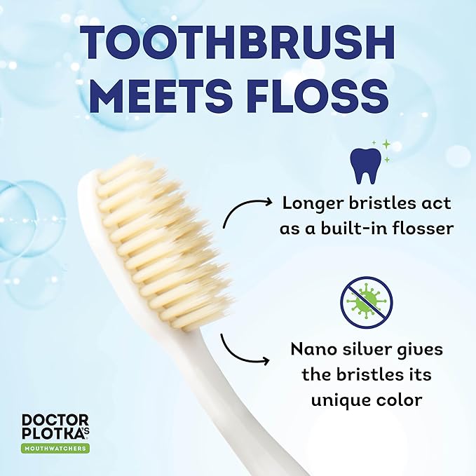 MOUTHWATCHERS Soft Flossing Toothbrushes, Value Pack of 4, Manual Toothbrush - Image 2