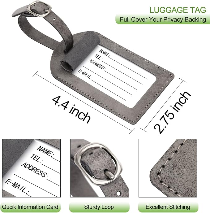 Passport Holder With Luggage Tag Cover Wallet RFID Blocking Leather Case Travel - Image 3