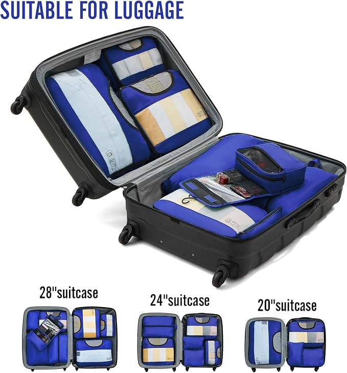 Veken 8 Set Packing Cubes for Travel Essentials, Suitcase Organizer Bags in 4 - Image 6