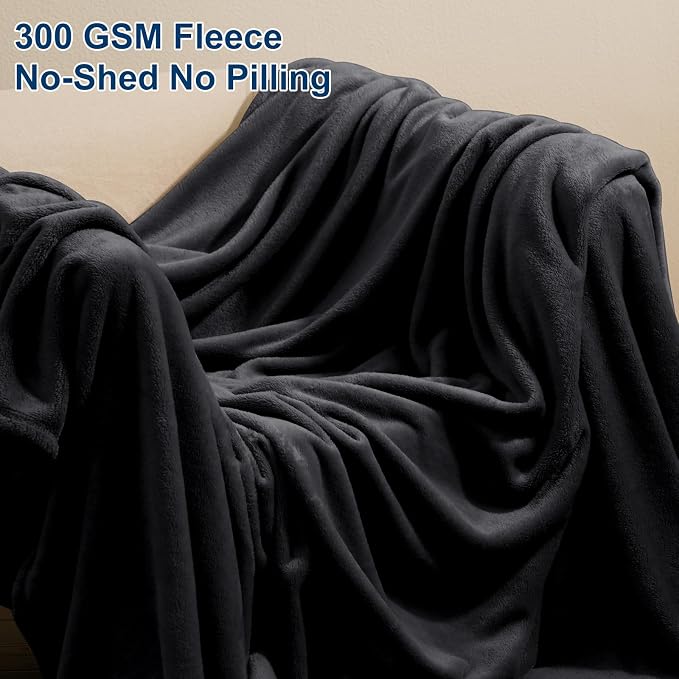 PHF Ultra Soft Fleece Blanket King Size, No Shed No Pilling Luxury Plush Cozy - Image 3