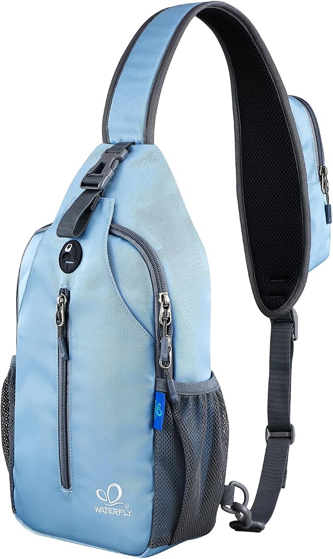 WATERFLY Crossbody Sling Backpack Sling Bag Travel Hiking Chest Bag Daypack by Waterfly