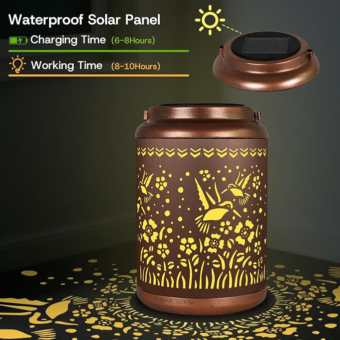 Solar Lanterns 0utdoor Waterproof, Outdoor Waterproof Hummingbird Garden - Image 6