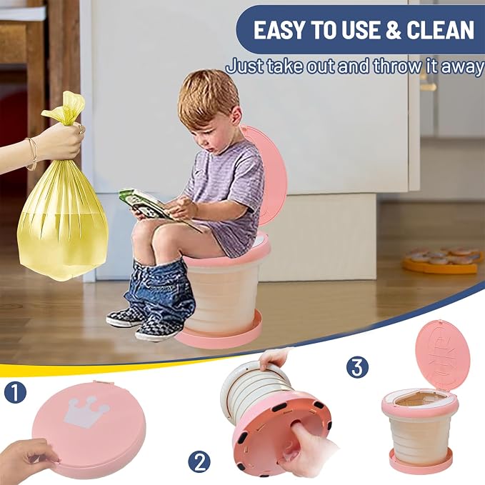 SunnySmile Travel Potty for Toddler, Portable and Foldable Toilet, Apply to - Image 6