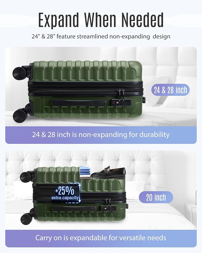 LIGHT FLIGHT Luggage Sets, 3 Piece Durable Suitcase Set - Image 6