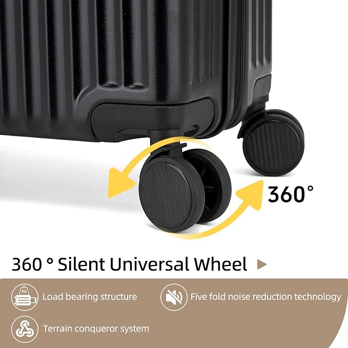 20 Inch Carry on Luggage, Airline Approved 22x14x9 Hard Shell Carry on Suitcase - Image 3