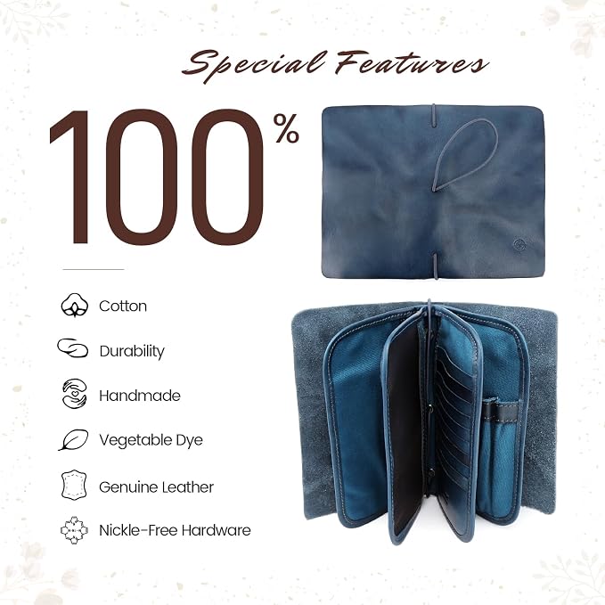 Genuine Leather Nomad Organizer Travel Wallet | Women's Wallet Clutch Passport - Image 5