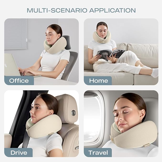 Skechers Men's Memory Foam Neck Pillow, Comfortable & Breathable Travel Pillow - Image 7
