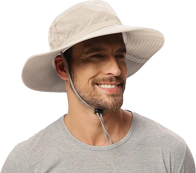 Rosoz Sun Hat for Men Women Boonie Bucket Hat Wide Brim Breathable Cooling by Rosoz