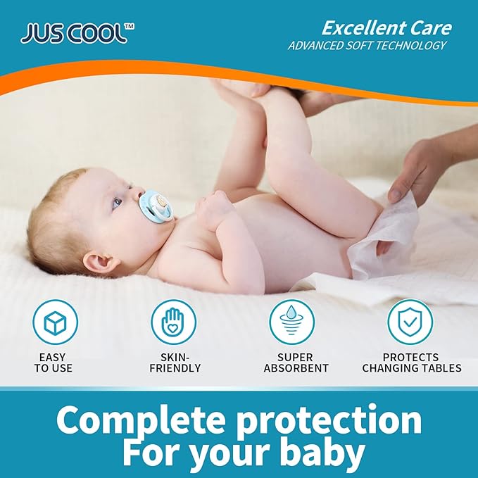 JUS COOL Baby Disposable Changing Pads, 18”x 24” Underpads Portable Diaper - Image 4