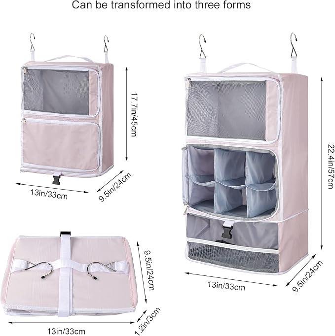 TABITORA Travel Portable Hanging Shelves Closet Organizer Packing Luggage - Image 4