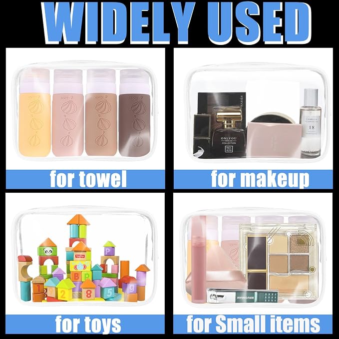12 Pieces Clear Makeup Bags Bulk, TSA Approved Toiletry Bag - Image 6