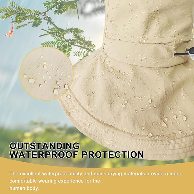 Sun Hats for Women Wide Brim Ponytail UV Protection Beach Hat Packable - Image 5