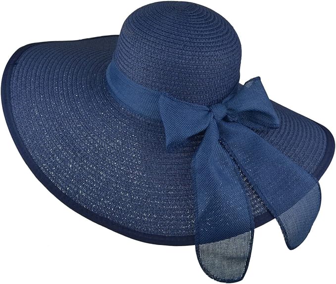 DRESHOW Beach Hats for Women Big Straw Wide Brim Summer Hat Floppy Foldable - Image 7