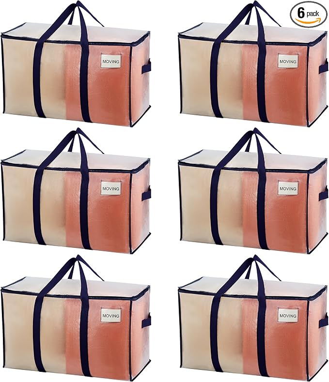 VENO 6 Pack Moving Bags, Heavy Duty, Moving Boxes Alternative, Packing Storage by Veno