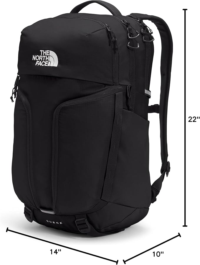 The North Face Surge Commuter Laptop Backpack, TNF Black/TNF Black, One Size - Image 9