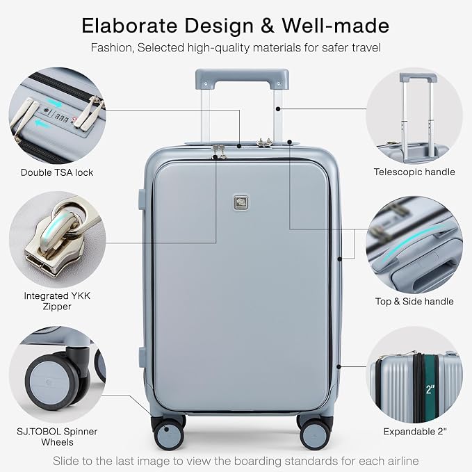 Hanke Grace Expandable Carry On Luggage - Image 3