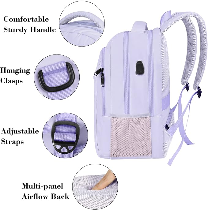MATEIN Laptop Backpack for Girls, 15.6 Inch College School Backpack for Women - Image 4