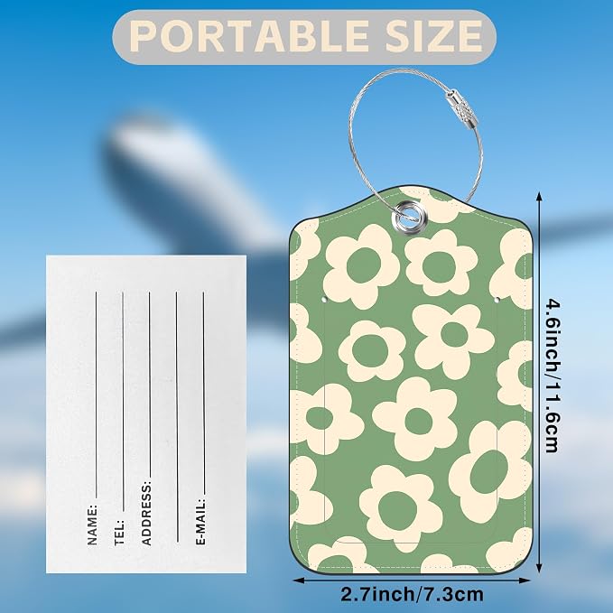 Vintage Groovy Flowers Set of 2 Luggage Tags - Image 2