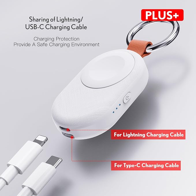 PZOZ Portable Apple Watch Wireless Travel Charger, 1200mAh Power Bank iWatch - Image 2