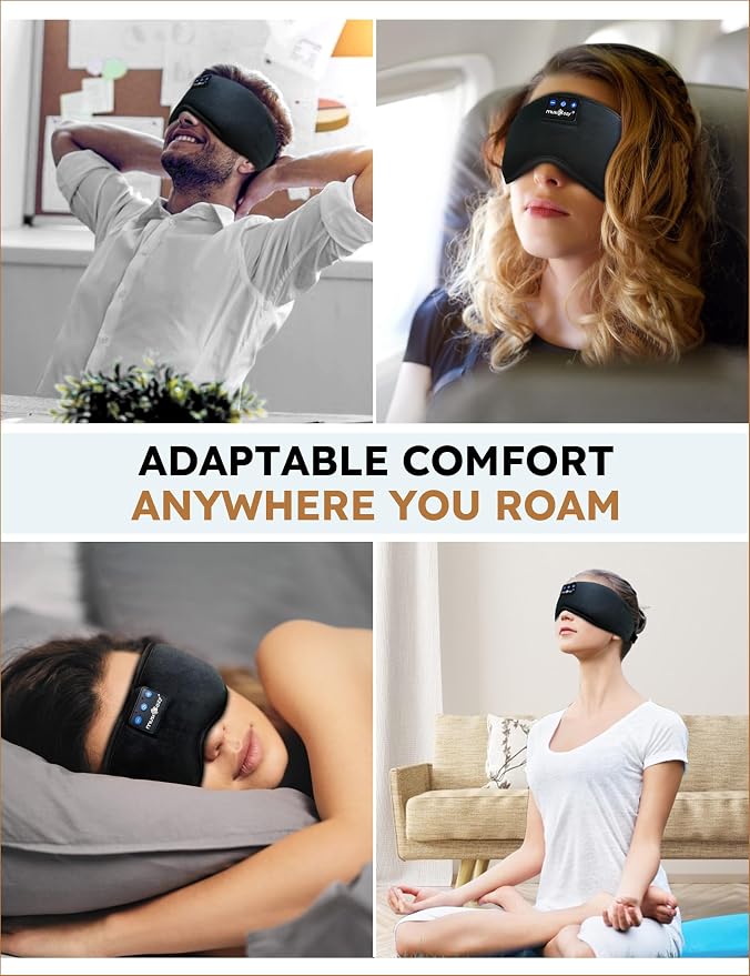 MUSICOZY Sleep Headphones Bluetooth 5.4 Headband Sleeping Eye Mask - Image 7