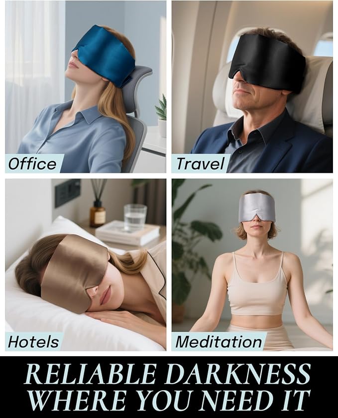 Zenssia Satin Sleep Mask for Women and Men, Lightweight Padded Eye Mask - Image 5