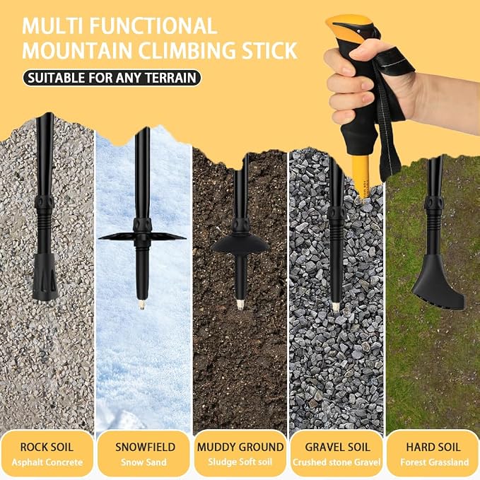 HUINING Foldable Hiking Poles Telescopic, Nordic Walking Poles Women and Men - Image 5