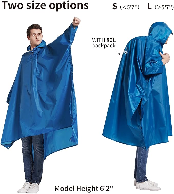 longsinger Hooded Rain Poncho for Adult - Image 6