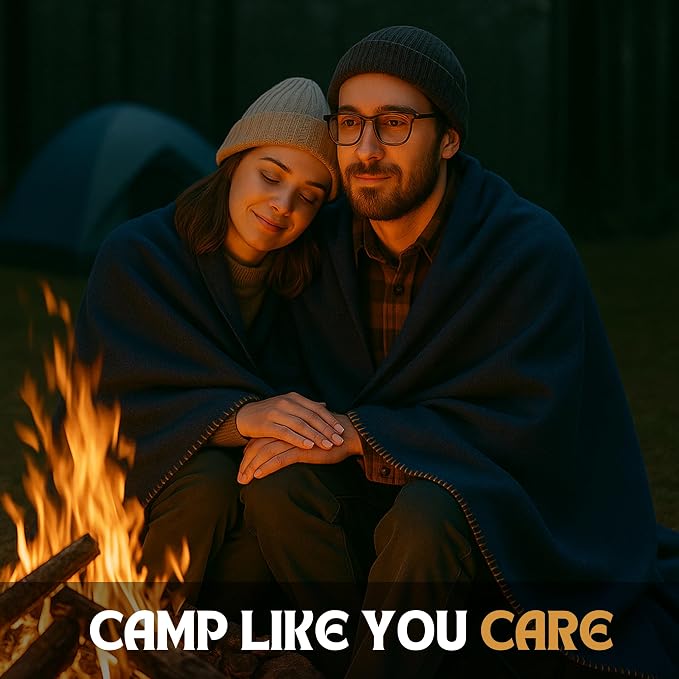 Wool Camping Blanket – 70% Wool Heavy-Duty Military Style Throw, Warm & Washable - Image 5