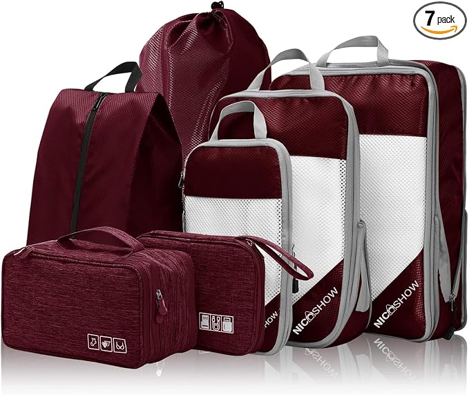 7 Set Compression Packing Cubes by NICOSHOW