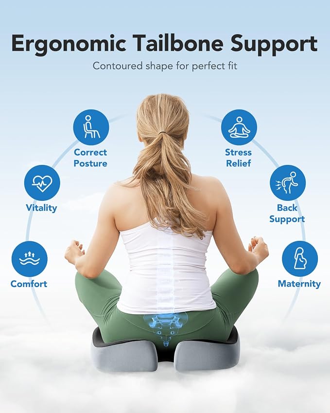 HUANUO Seat Cushion for Office Chairs, Extra Large Desk Chair Cushion for Back - Image 4