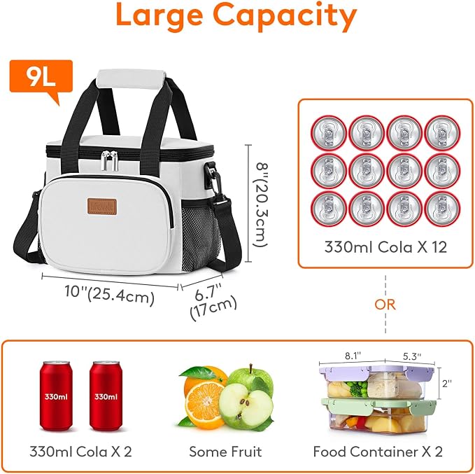 Lifewit Medium Lunch Bag Insulated Lunch Box Soft Cooler Cooling Tote - Image 4