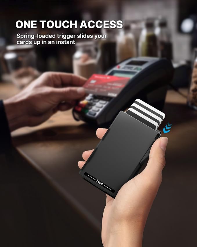 typecase Tactical Wallet for Men Card Holder: Pop Up Card Case, Genuine Leather - Image 3