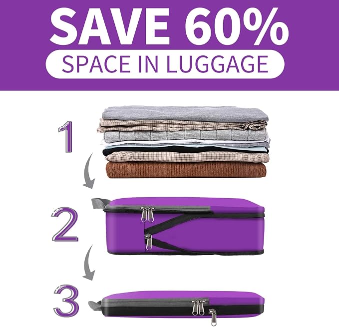 BAGAIL 4 Set/6 Set/8 Set Compression Packing Cubes Travel Accessories - Image 4