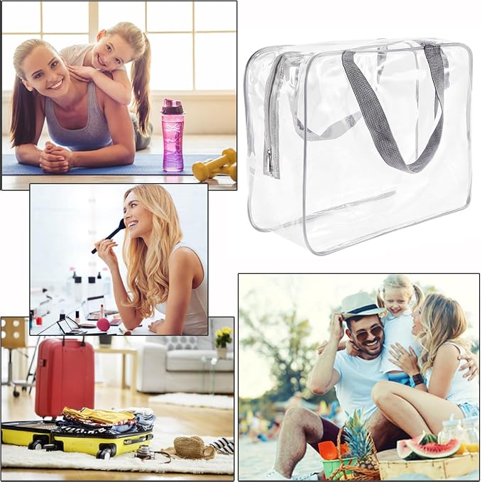 2Pcs Crystal Clear PVC Travel Toiletry Bag Kit - Image 5
