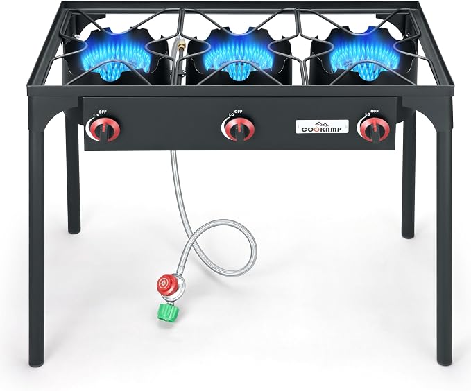 High Pressure Triple Propane Burner Outdoor Propane Camping Stove by COOKAMP