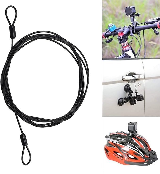 100CM/3.3ft 3mm Outdoor Travel Security Cable Lock, Braided Steel Coated Safety - Image 4