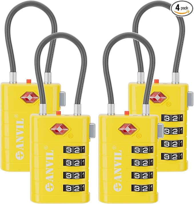ANVIL 4 Digit Luggage Locks, TSA Locks by ANVIL