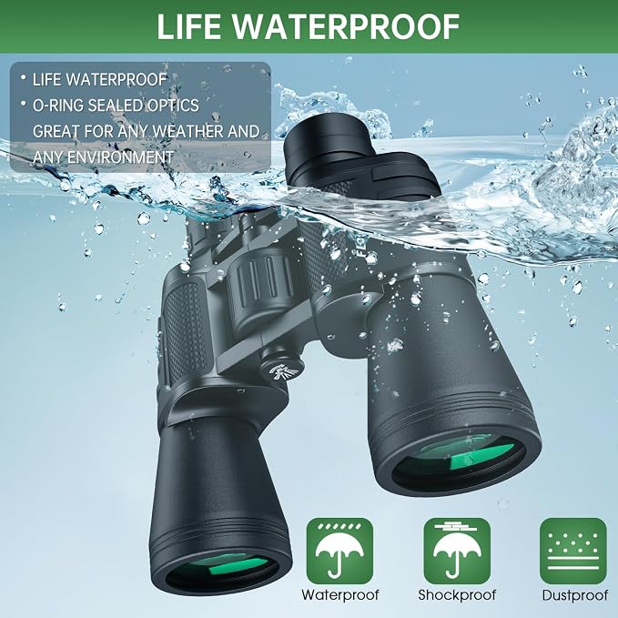 20x50 High Powered Binoculars for Adults, Waterproof Compact Binoculars - Image 3