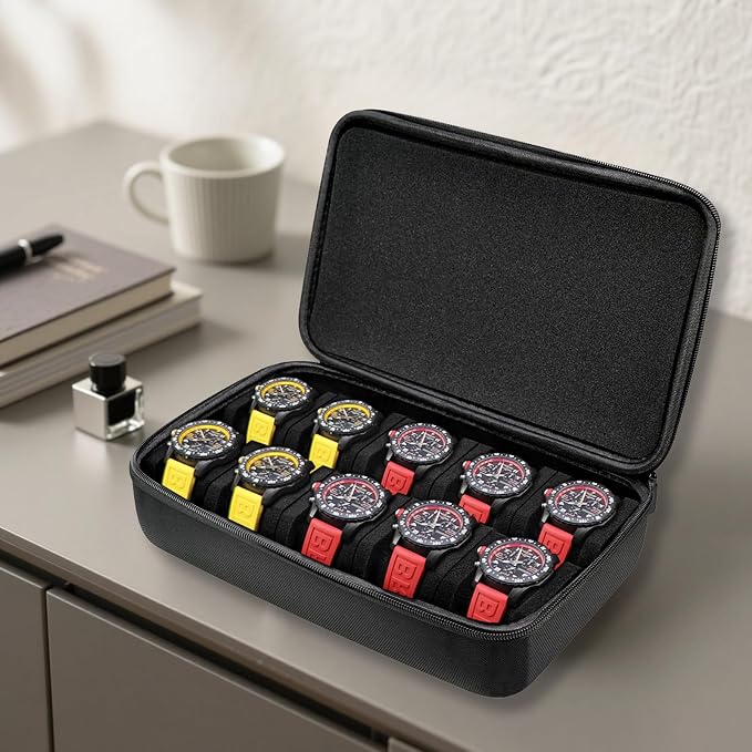 Juntan 10 Slots Hard Watch Travel Case, Portable Nylon Zipper Storage Organizer - Image 4