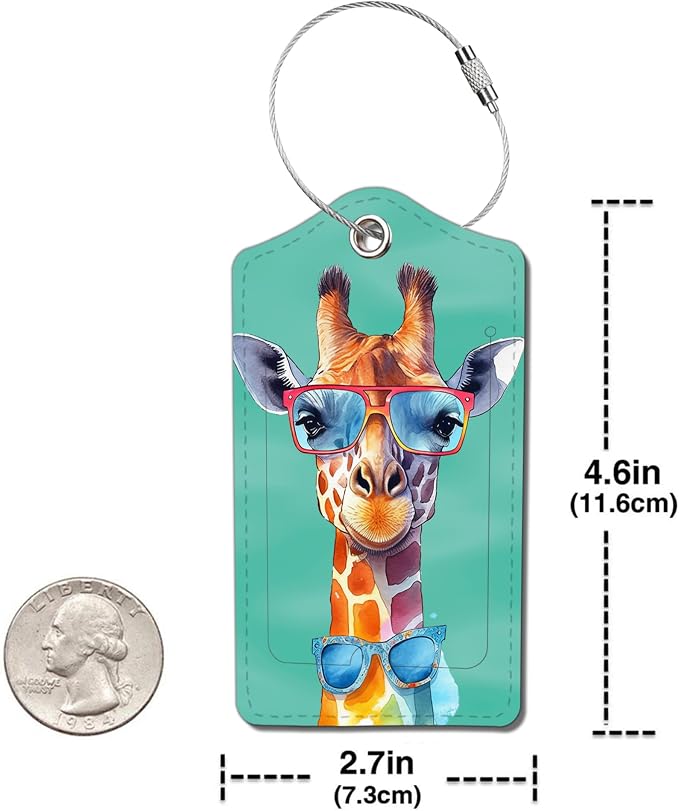 2 Pack Luggage Tag for Suitcase, Cute Unique Leather Bag Tags Identifiers - Image 4