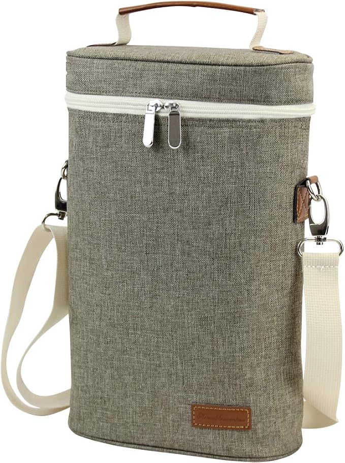 ZORMY 2 Bottle Insulated Wine Carrier Bag by ZORMY