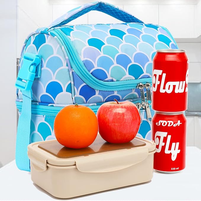 FlowFly Double Decker Cooler Insulated Lunch Bag Large Tote - Image 8