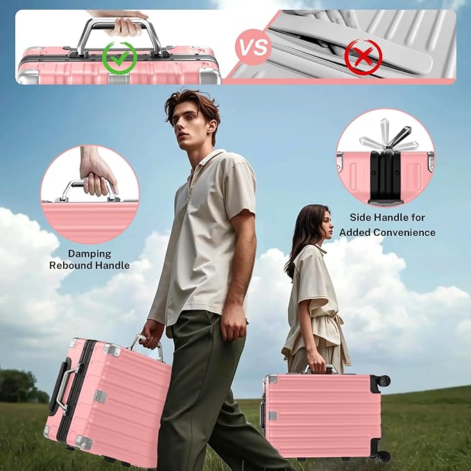 Krute Luggage 24 Inch Aluminum Frame Zipperless Suitcase - Image 6