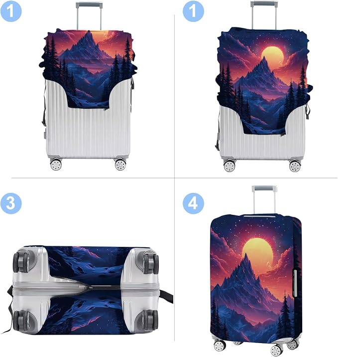 Luggage Cover Washable Suitcase Protector Anti-scratch Suitcase cover Fits - Image 4