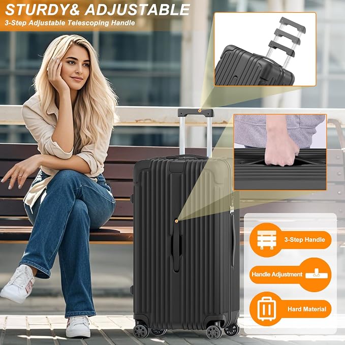 Krute Luggage Sets 2 Pieces PC+ABS Hardshell Suitcase - Image 4