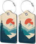 Luggage Tag for Suitcase, Mountain Sun Forest Design by Gearsly