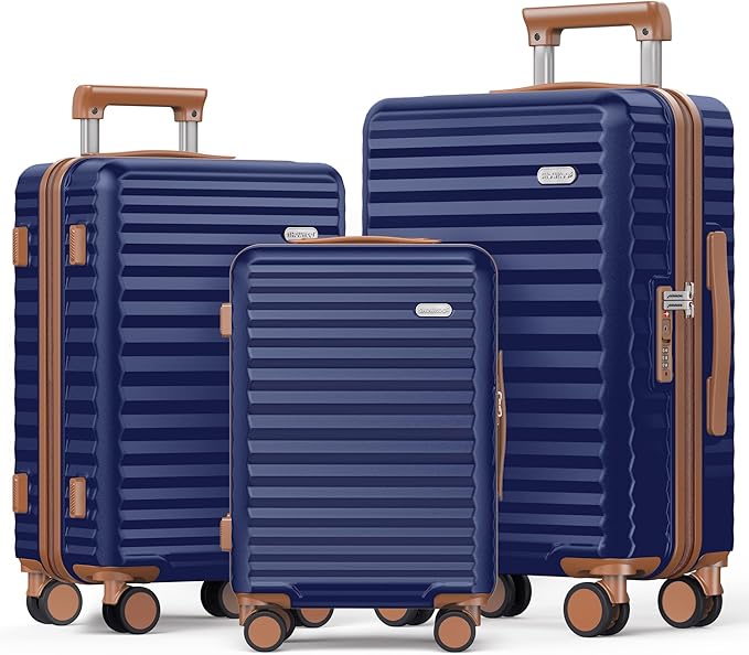 SHOWKOO Luggage Sets 3 Piece Hardside Expandable Suitcase by SHOWKOO